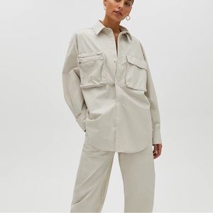 ARITZIA TNA Bel Air Utility Button-Up in Green